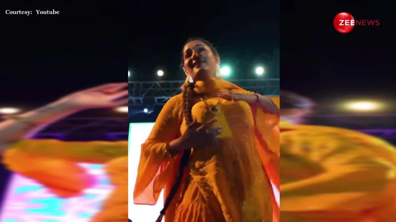 पीला चमचमाता सूट पहनकर जब Sapna Chaudhary ने थिरकाई कमर, लोगों ने एकटक नजर लगाकर देखा वीडियो