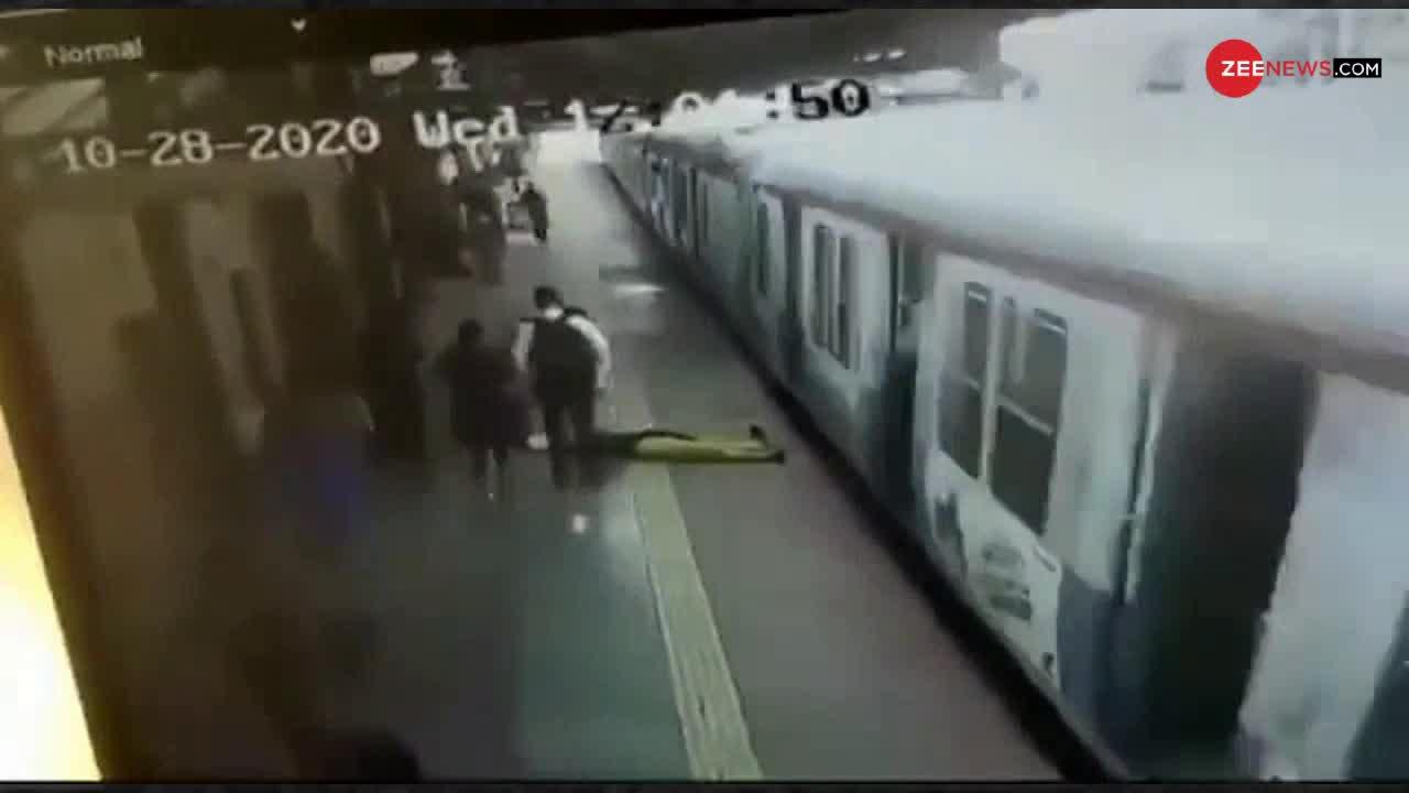 महिला ने चलती ट्रेन में की चढ़ने की कोशिश, CRPF जवान ने बचाया