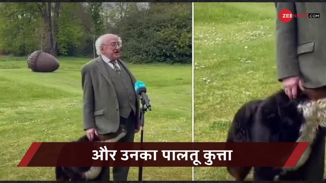 Viral Video: राष्ट्रपति प्रेस से बात कर रहे थे तभी उनका पालतू कुत्ता आ गया