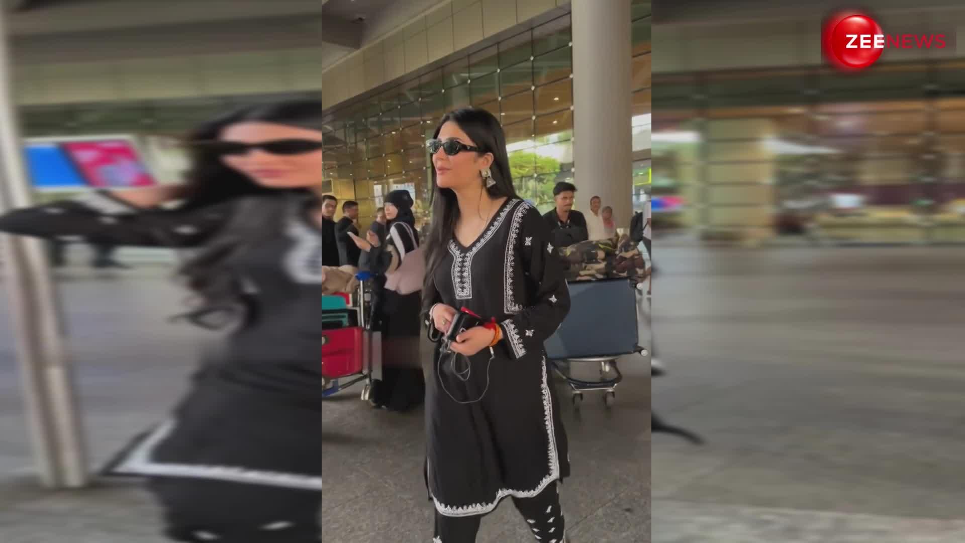 एयरपोर्ट पर देसी लुक में नजर आईं Shruti Hassan, ब्लैक सूट में लग रही हैं बेहद खूबसूरत