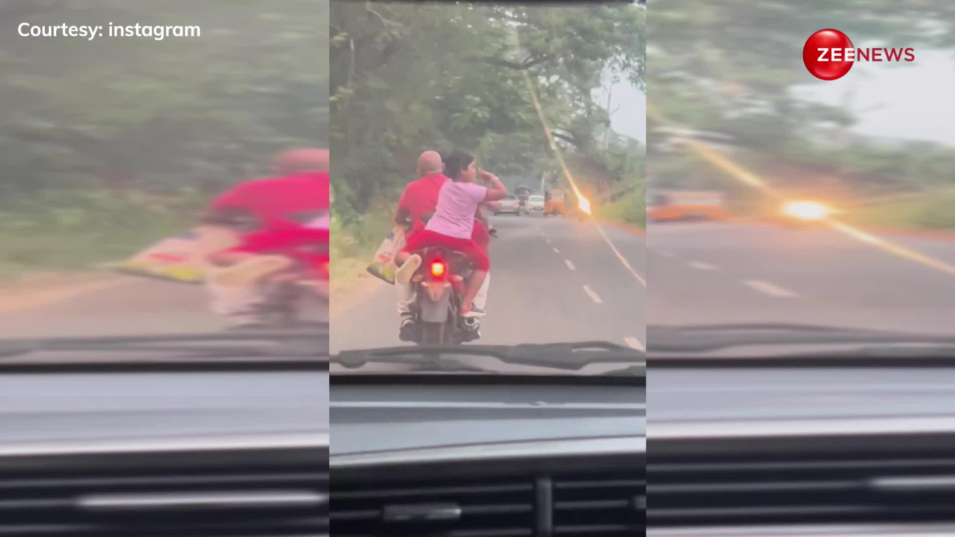 चलती बाइक पर डांस करती लड़की का वीडियो हुआ वायरल, देखने वालों की अटक गई जान