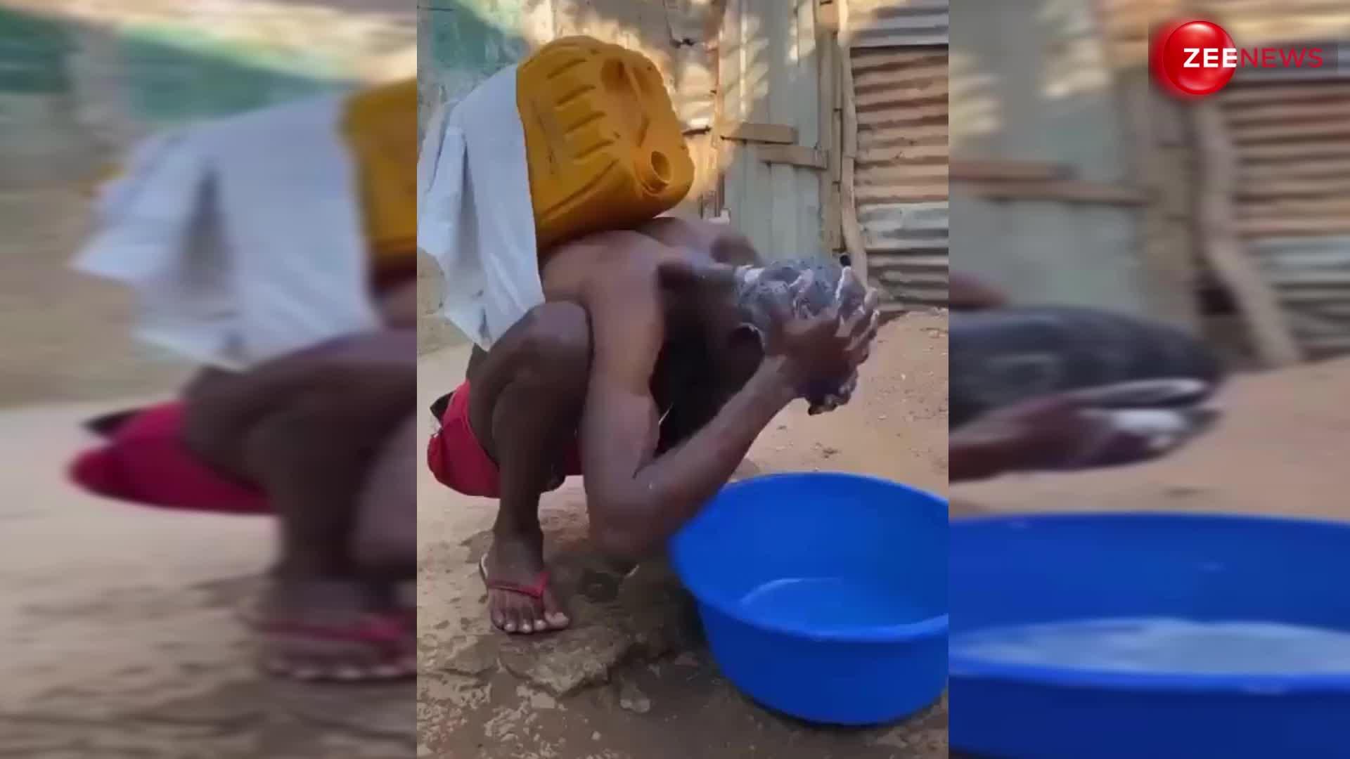 Jugad Video: बाल धोने के लिए शख्स ने निकाला धांसू आईडिया, जुगाड़ देख घूम जाएगा आपका सिर