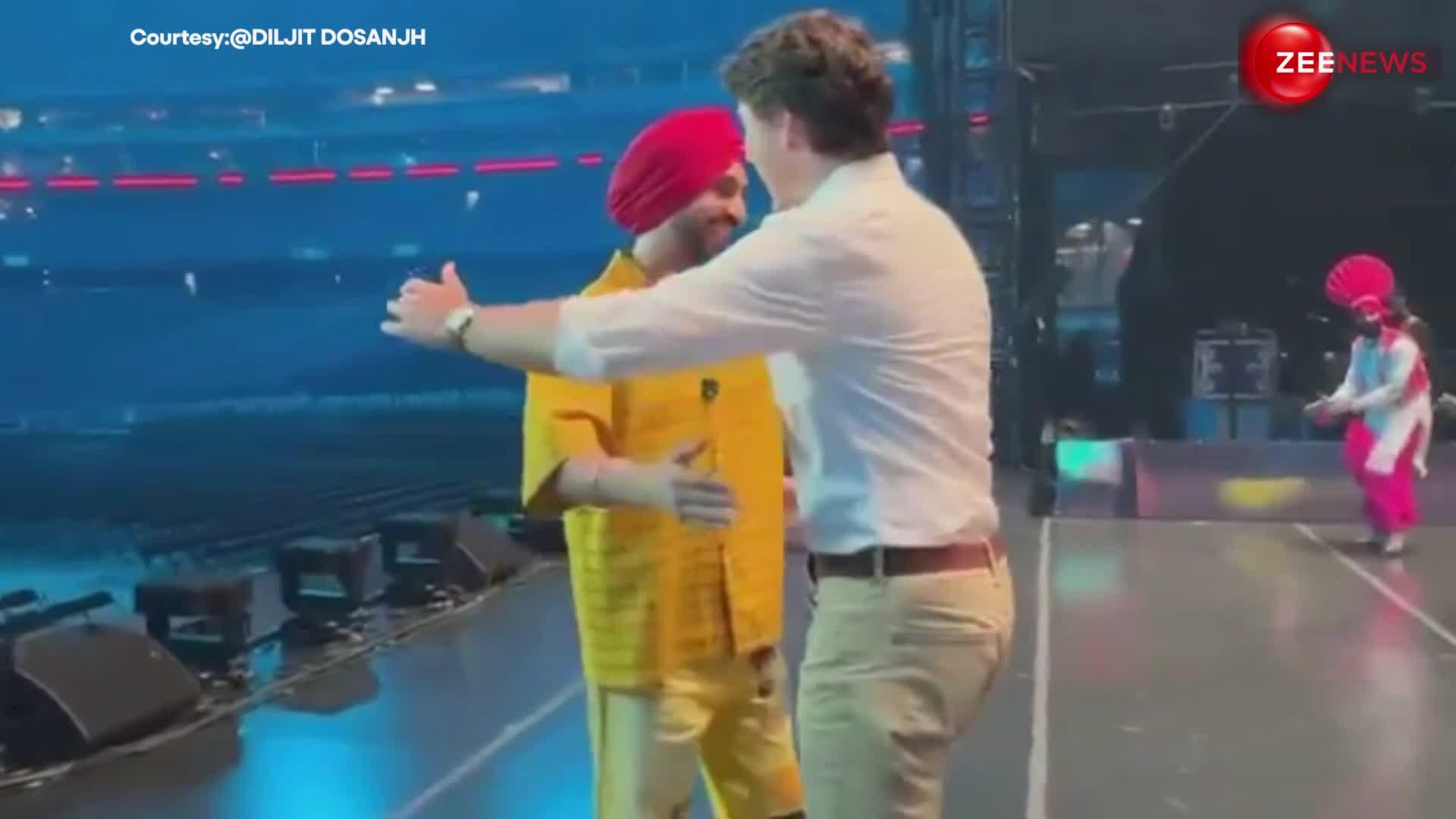 Diljit Dosanjh के कॉन्सर्ट से पहले सिंगर से मिलने पहुंचे कनाडा प्रधानमंत्री Justin Trudeau, गले मिल किया स्वागत