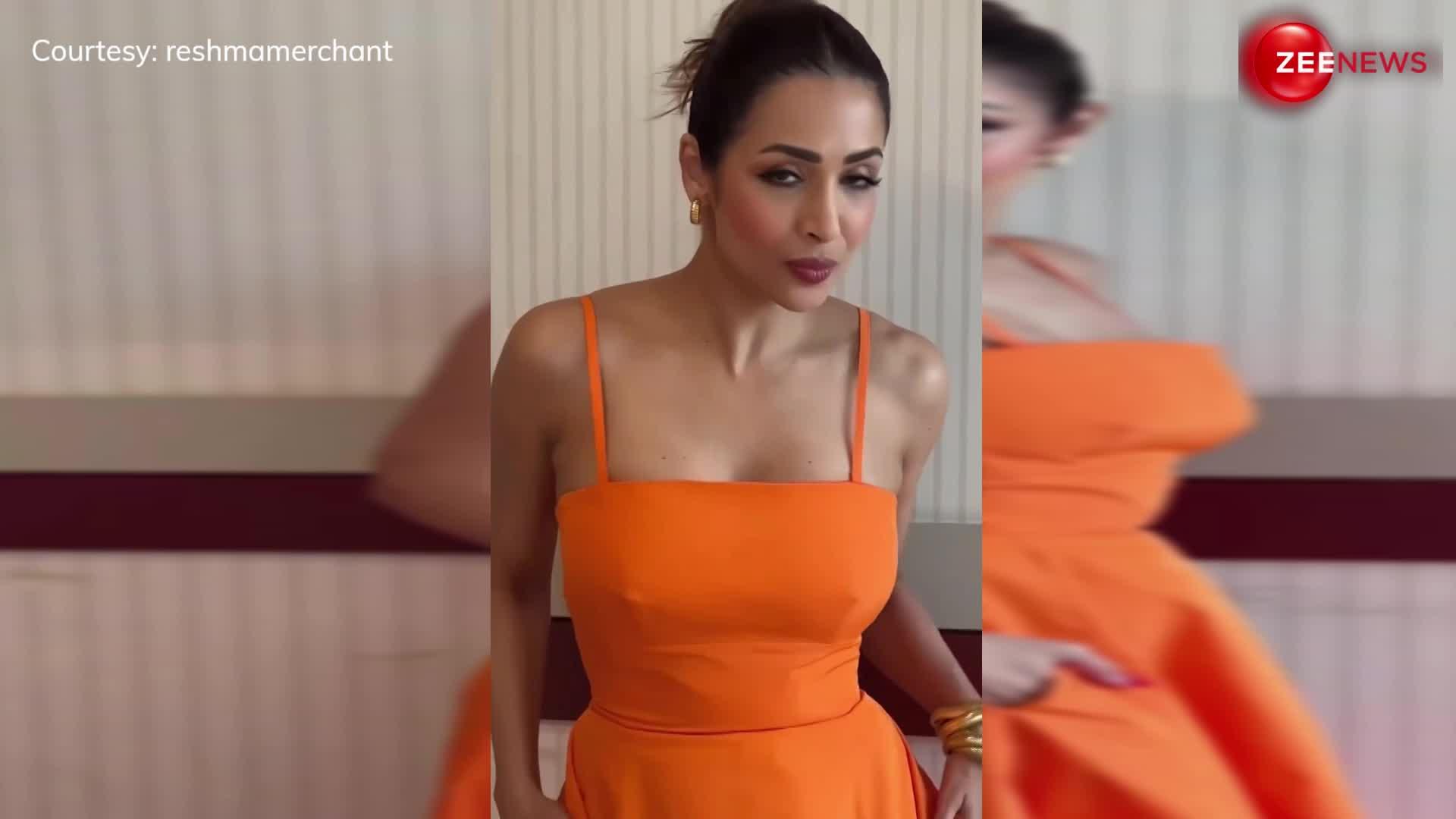 ऑरेंज ड्रेस में Malaika Arora ने दिखाया स्टनिंग लुक, खूब वायरल हुआ वीडियो