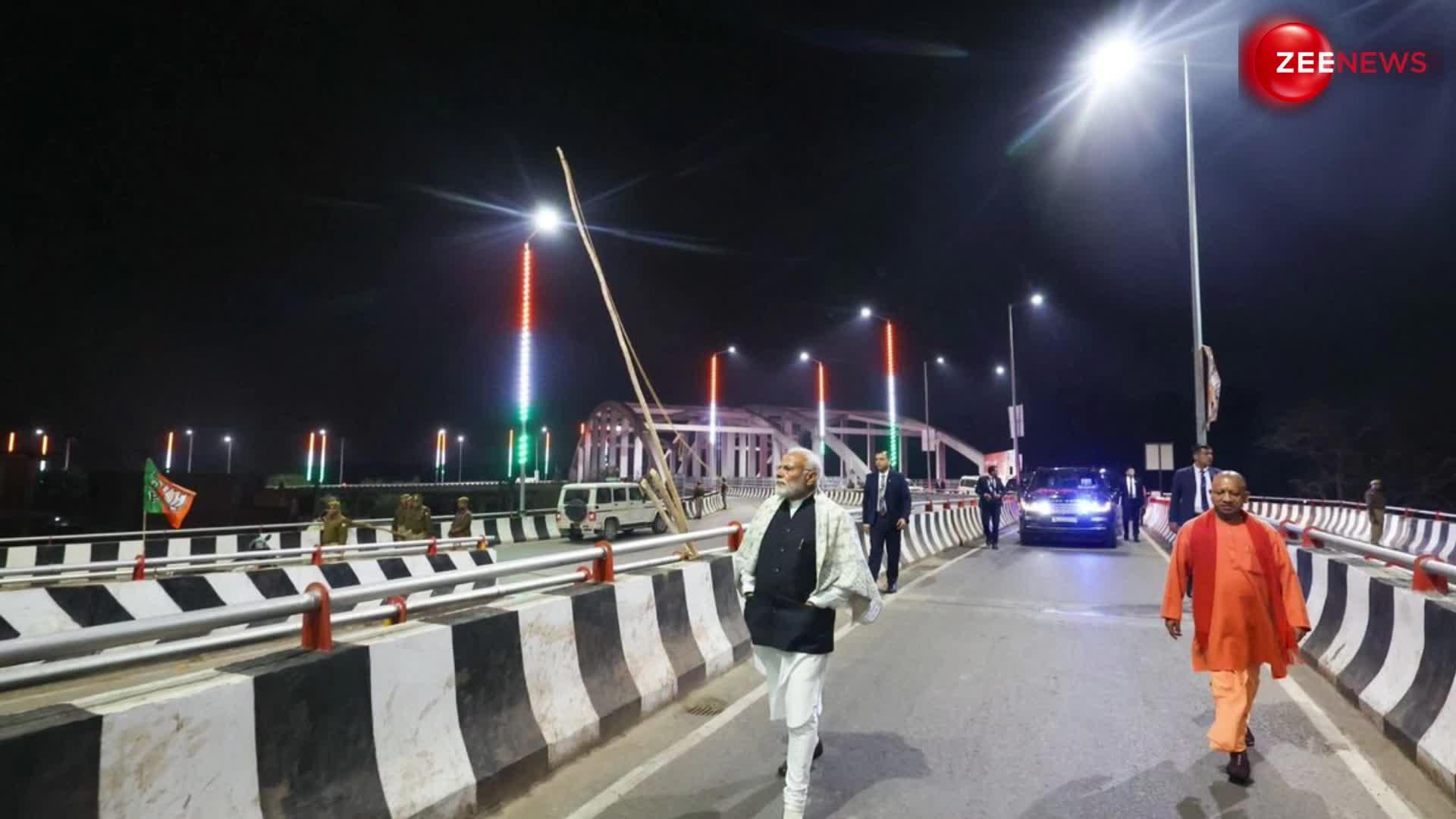 PM Modi In Varanasi: फुलवरिया पुल पर गाड़ी से उतरकर, आधी रात सड़क का निरीक्षण करने निकले PM Narendra Modi