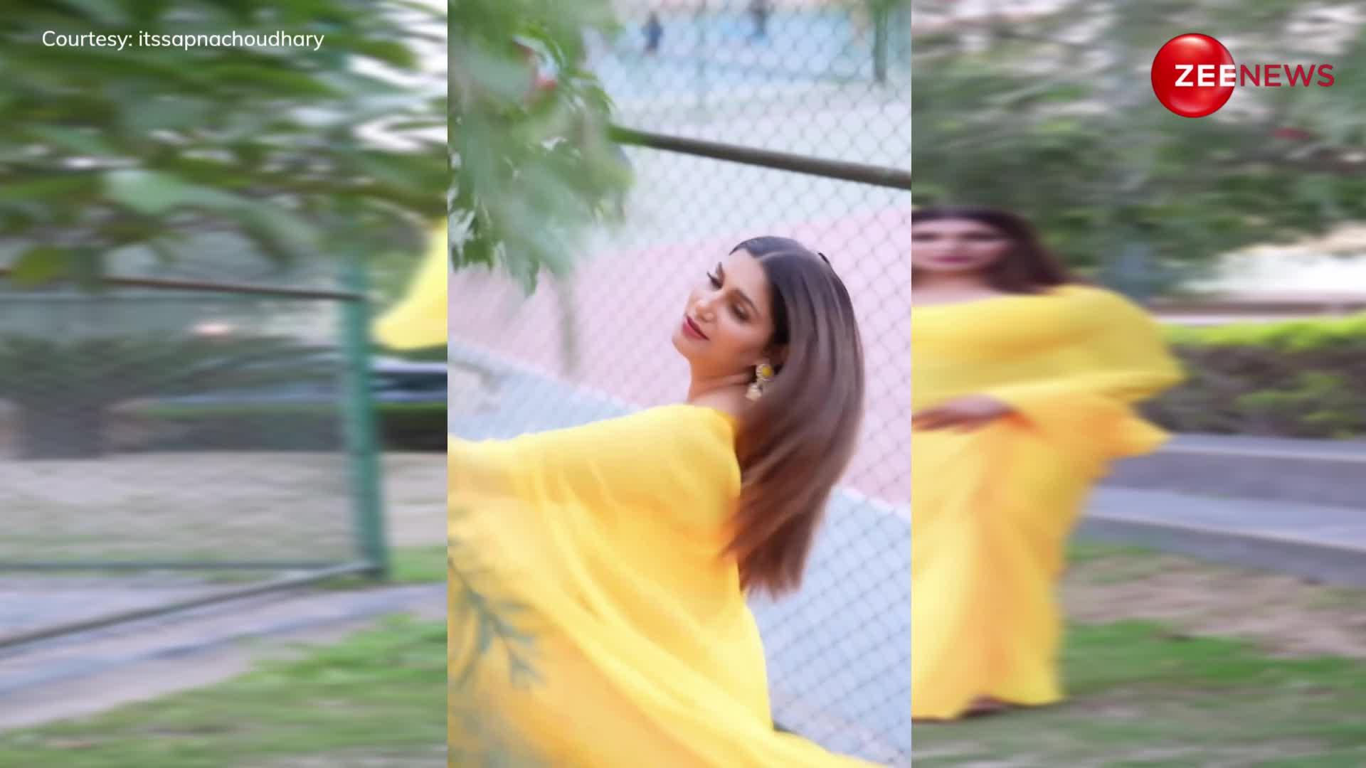 हल्के पीले रंग की साड़ी में Sapna Chaudhary ने बनाई धांसू रील, अदाएं देख बेकाबू हुए फैंस