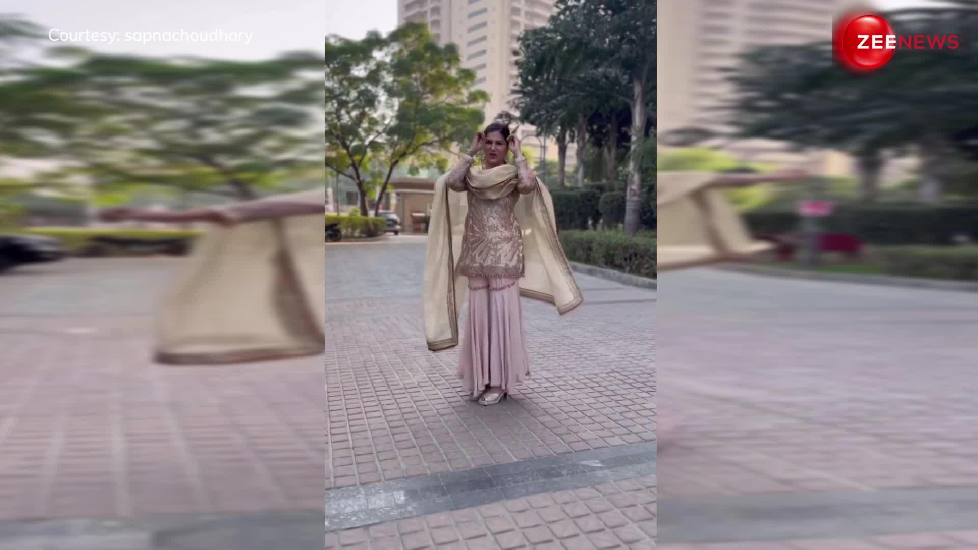 गोल्डन सूट पहन Sapna Choudhary ने दिखाया धांसू डांस, एक्ट्रेस की अदाओं पर अटकी लोगों की जान