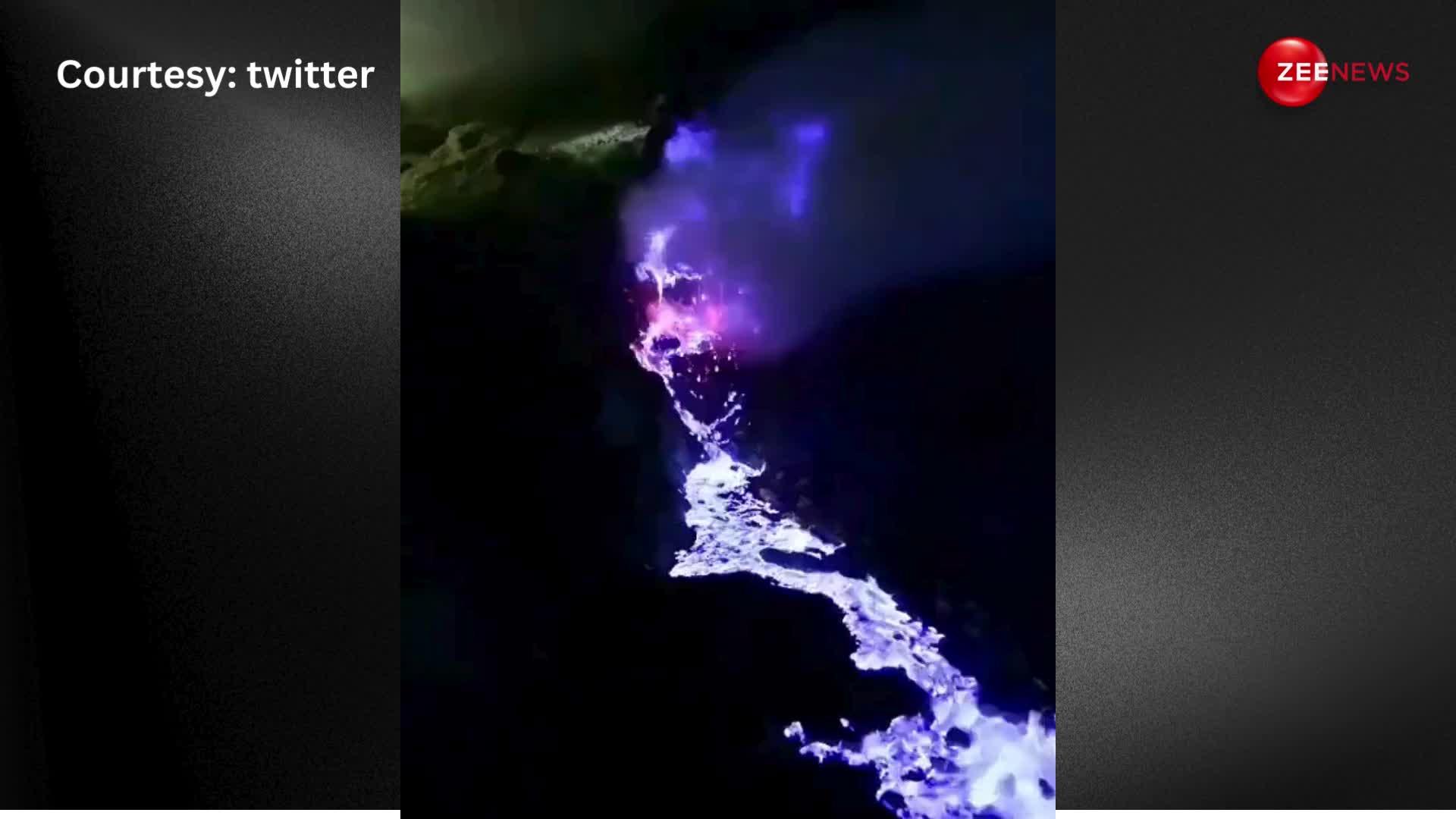 ज्वालामुखी से निकला बिजली जैसा नीले रंग का लावा, हैरान कर देगी वोलकेनो की ये अद्भुद तस्वीरें